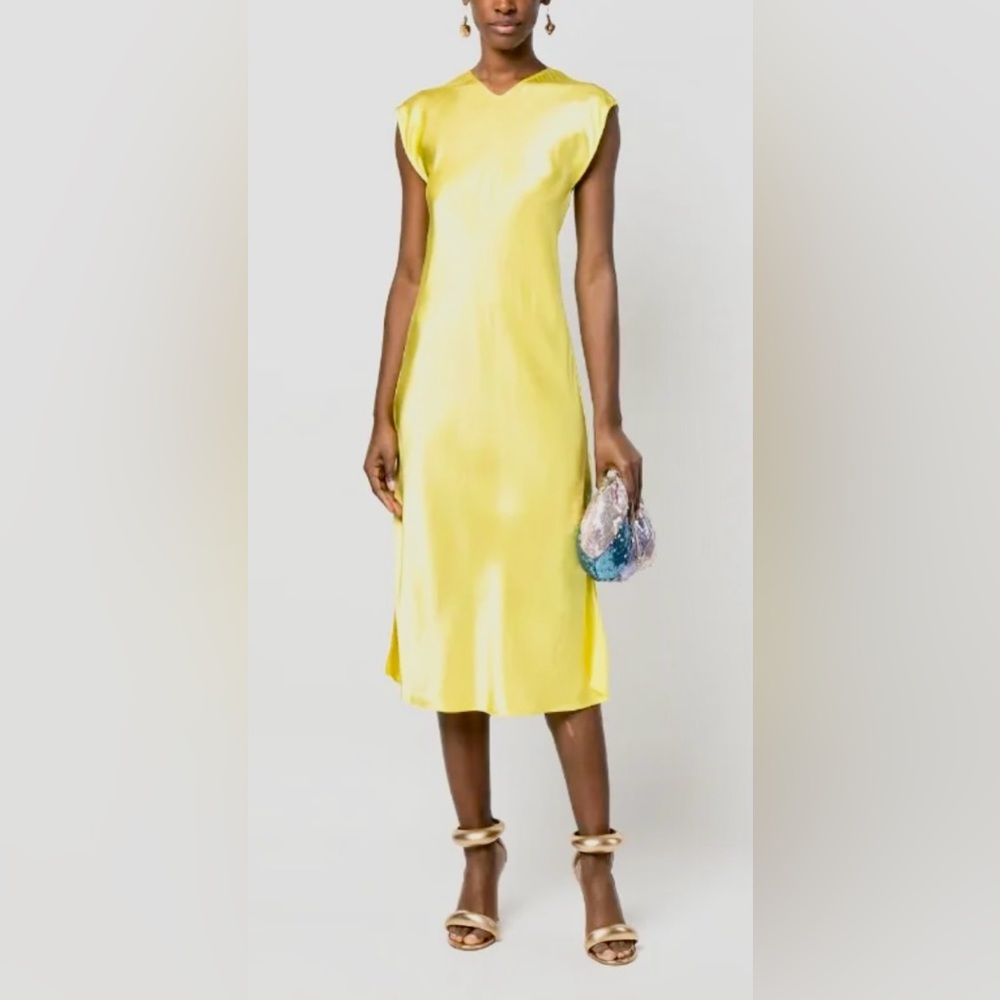 FORTE FORTE Satin Finish MIDI Dress XS NWT $